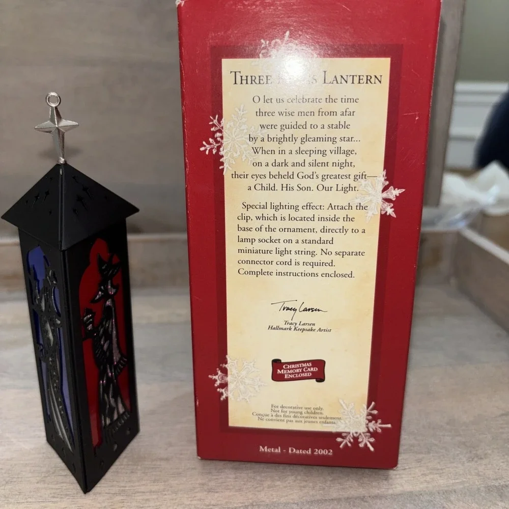 Vintage Hallmark 02 Keepsake Three Kings Lantern‎ Metal Lighting Effect Ornament
